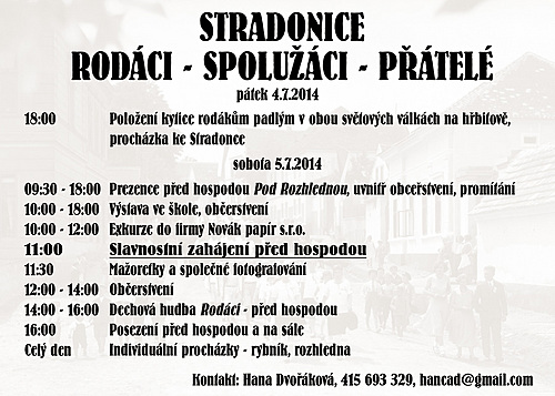 Setkání ve Stradonicích - program